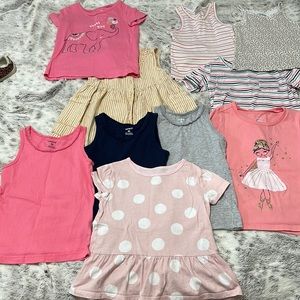 Carters 5T Girls Summer Shirt Lot - 10 Shirts!